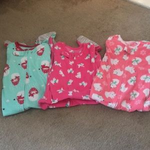 3 Pairs Fleecey Zip Pajamas